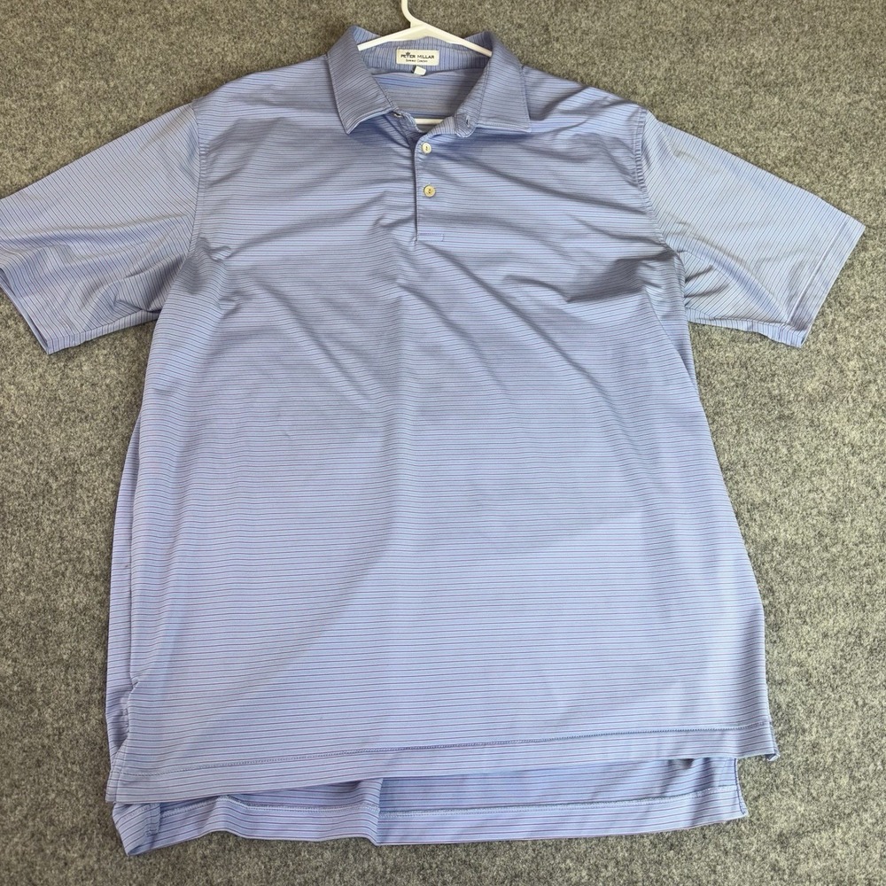 Peter Millar Summer Comfort Shirt Men's Xl Short Sleeve Blue Purple Golf Polo